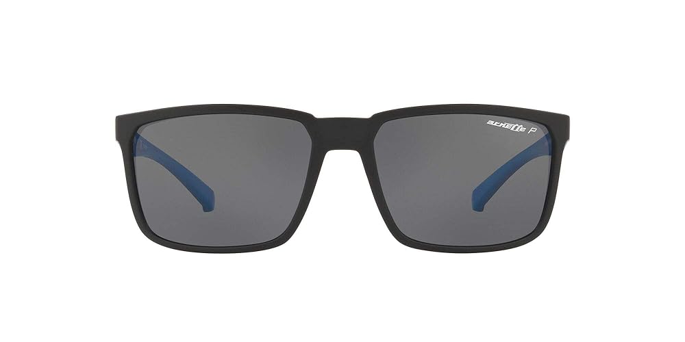 ARNETTE Man Sunglasses Matte Black Frame, Polarized Dark Grey Lenses, 58MM