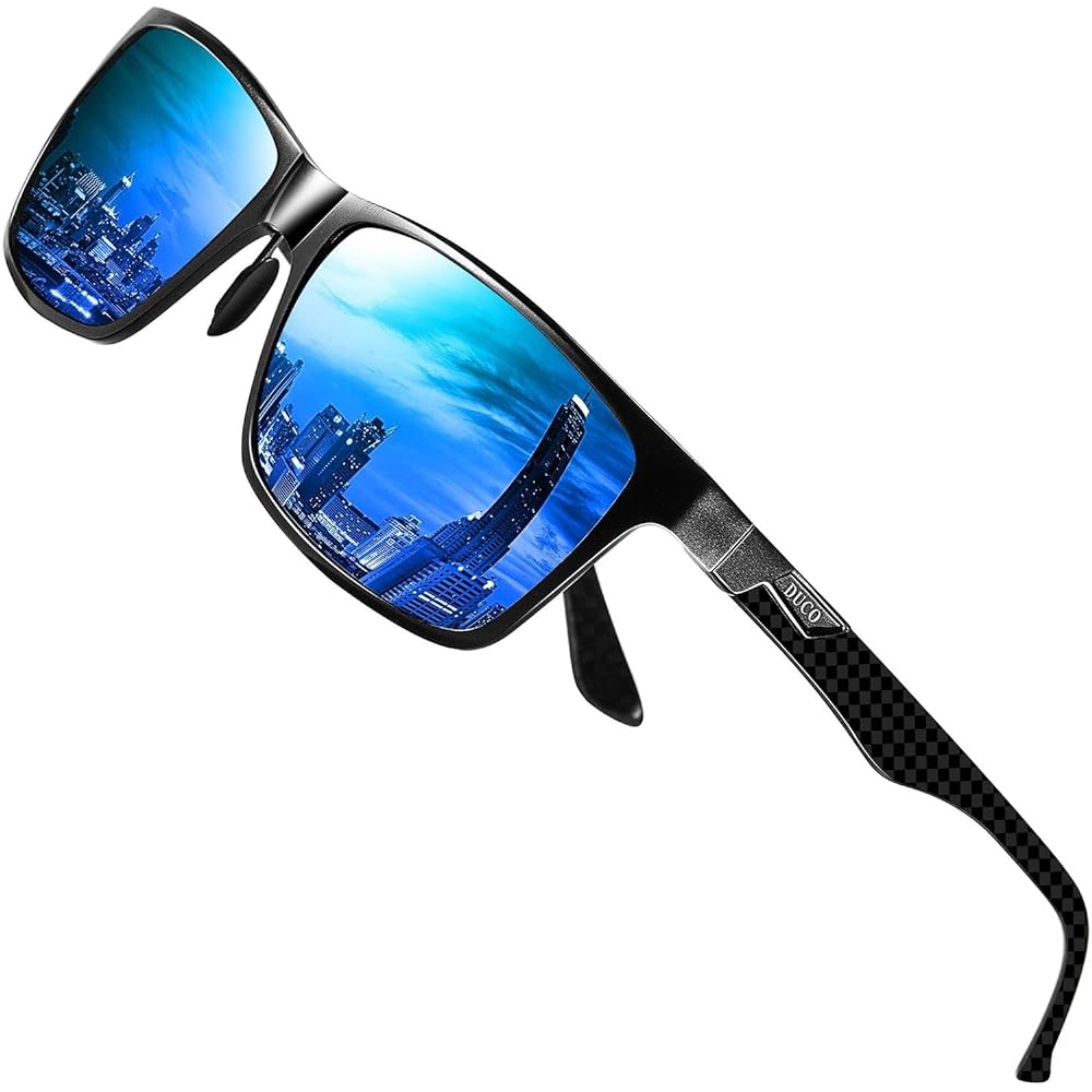 Duco Men's Luxury Carbon Fiber Temple Polarized Sunglasses for Men Sports UV400 DC8206