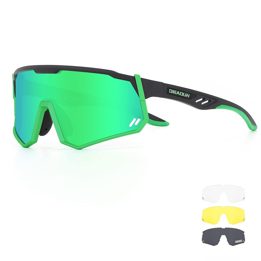 GIEADUN Polarized Cycling Sports Glasses 4 lenses Outdoor Running Sunglasses for Baseball Volleyball Baseball Driving Fishing