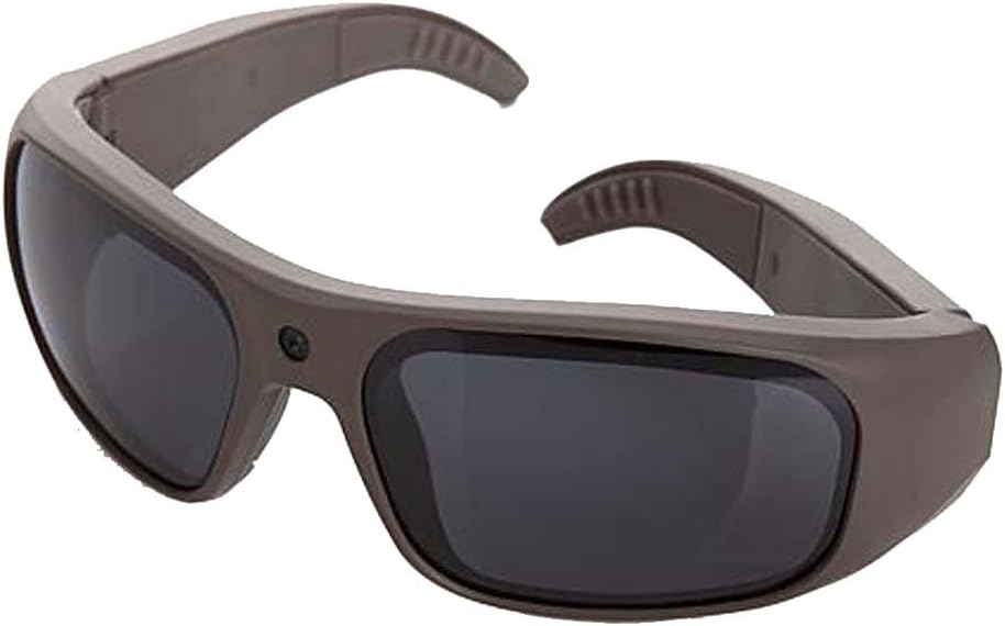 GoVision Water-Resistant Warm Grey Apollo 1080p Video Recording Sunglasses with UV Lenses, Built in Rechargeable Battery, 8GB Memory, Hard case and Accessories