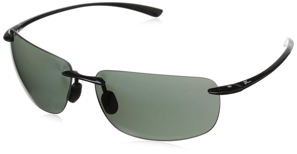 Hobie Rips Polarized Rimless Sunglasses, Shiny Black, 62