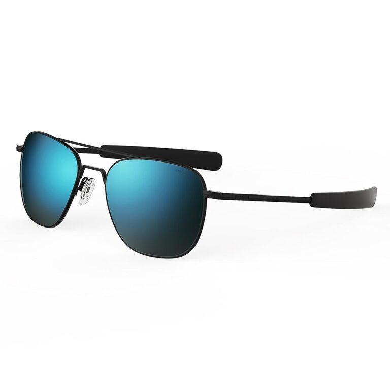 Randolph USA Aviator Sunglasses: Matte Black, 100% UV Protection