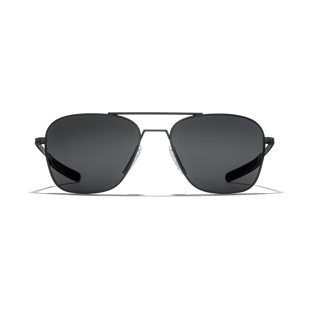 ROKA Falcon Ti Performance Polarized Aviator Sunglasses for Men and Women - Matte Black Frame - Carbon Polarized Lens