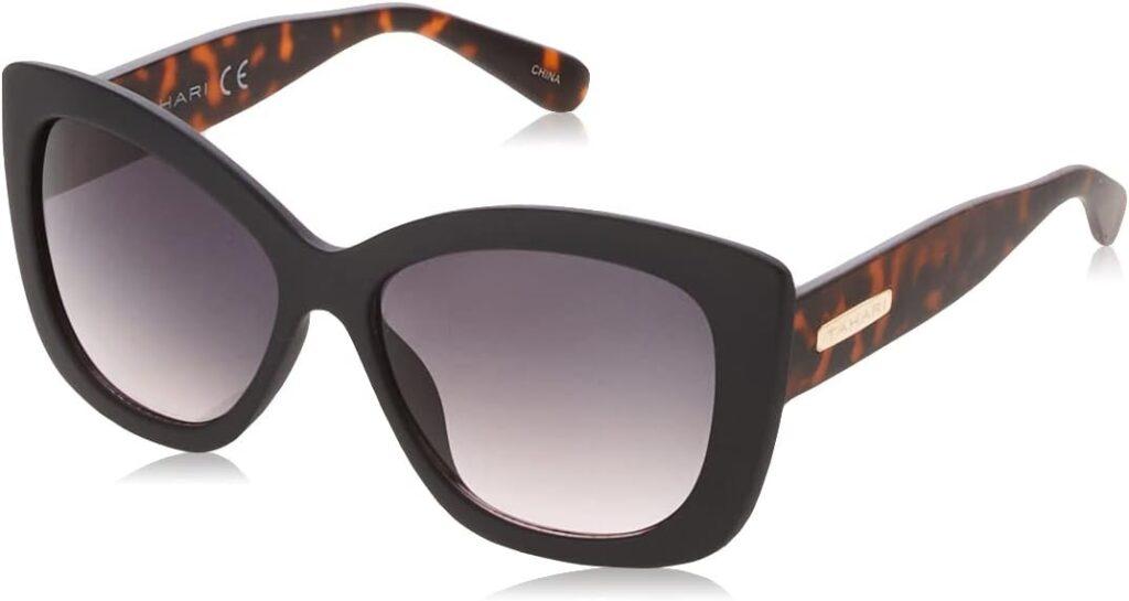 TAHARI womens Th558 UV Protective Cat Eye Women s Sunglasses Wear Year Round Elegant Gifts for Women 57 mm, Black & Tortoise, 70 mm US